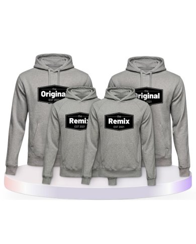 The Original the Remix mit Wunschdatum Familienset Hoodies | Paarpulli