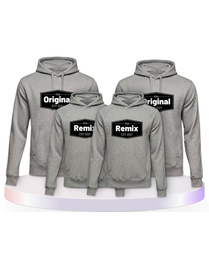 The Original the Remix mit Wunschdatum Familienset Hoodies | Paarpulli