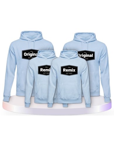 The Original the Remix mit Wunschdatum Familienset Hoodies | Paarpulli