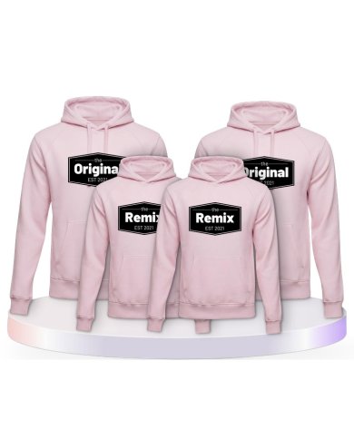 The Original the Remix mit Wunschdatum Familienset Hoodies | Paarpulli