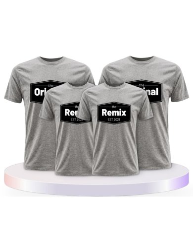The Original the Remix mit Wunschdatum Familien T-Shirts | Paarpulli