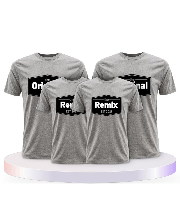 The Original the Remix mit Wunschdatum Familien T-Shirts | Paarpulli