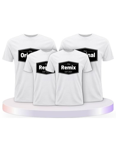 The Original the Remix mit Wunschdatum Familien T-Shirts | Paarpulli