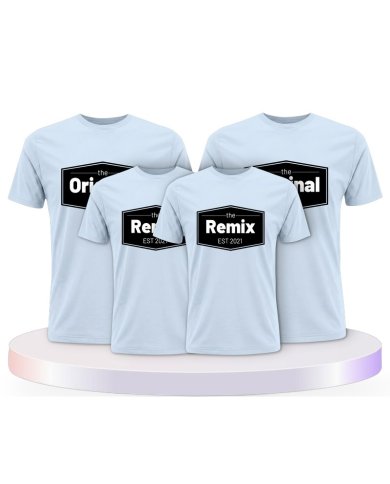The Original the Remix mit Wunschdatum Familien T-Shirts | Paarpulli