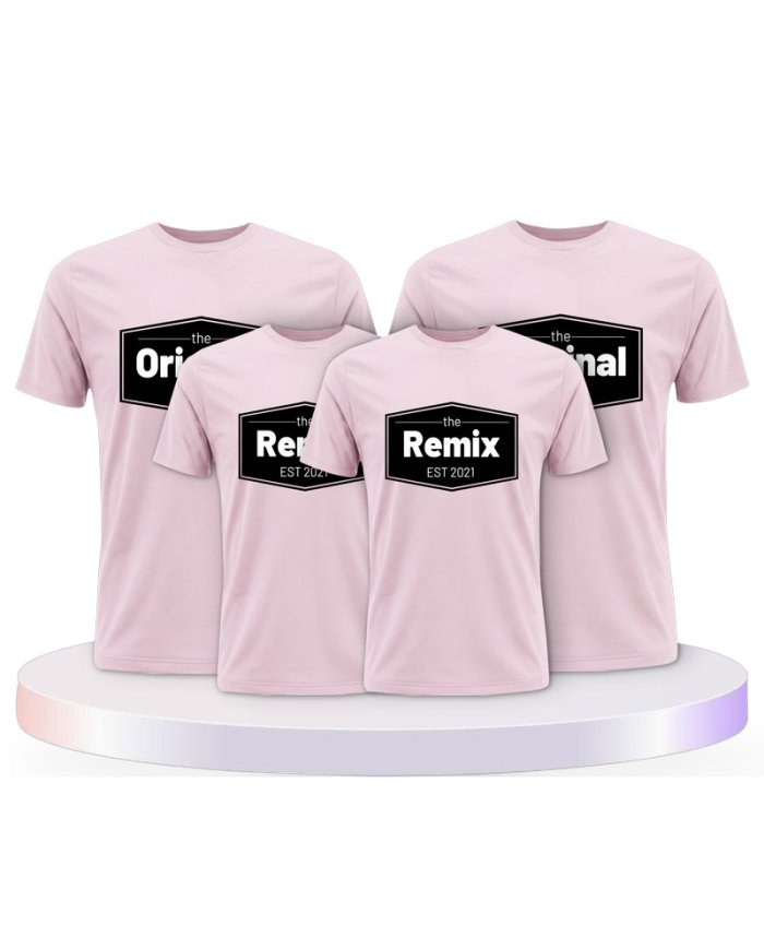 The Original the Remix mit Wunschdatum Familien T-Shirts | Paarpulli