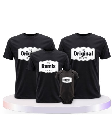 The Original the Remix mit Wunschdatum Familien T-Shirts | Paarpulli