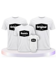The Original the Remix mit Wunschdatum Familien T-Shirts | Paarpulli