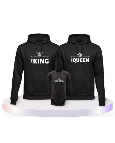 King Family Familienset Hoodies mit Babybody | Paarpulli