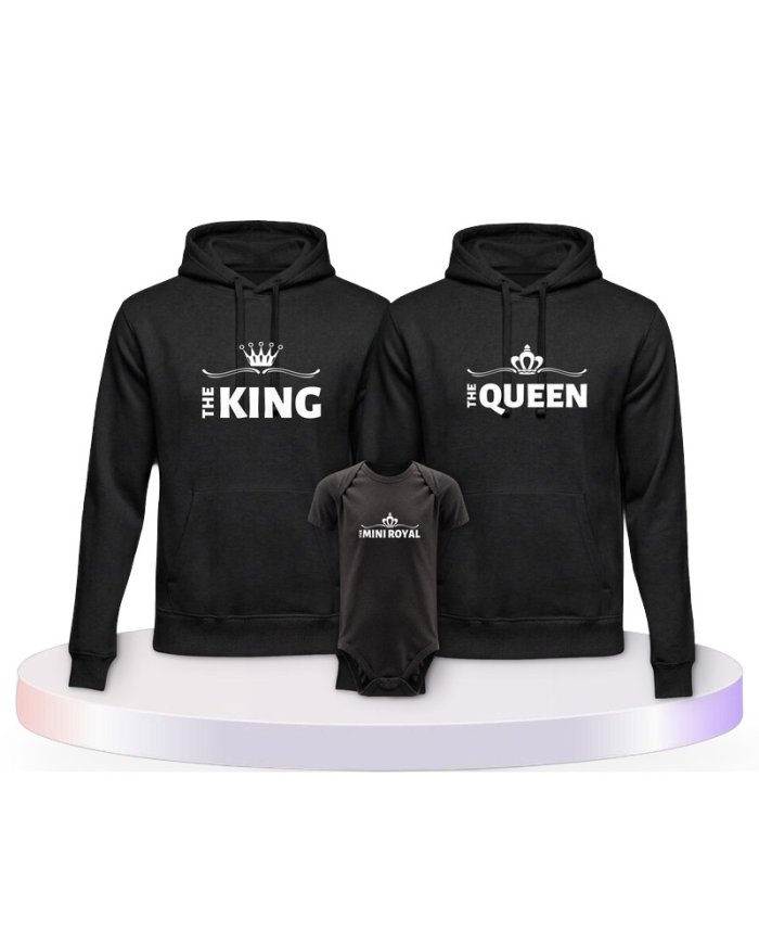 King Family Familienset Hoodies mit Babybody | Paarpulli