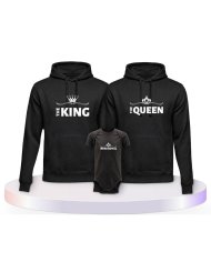 King Family Familienset Hoodies mit Babybody | Paarpulli
