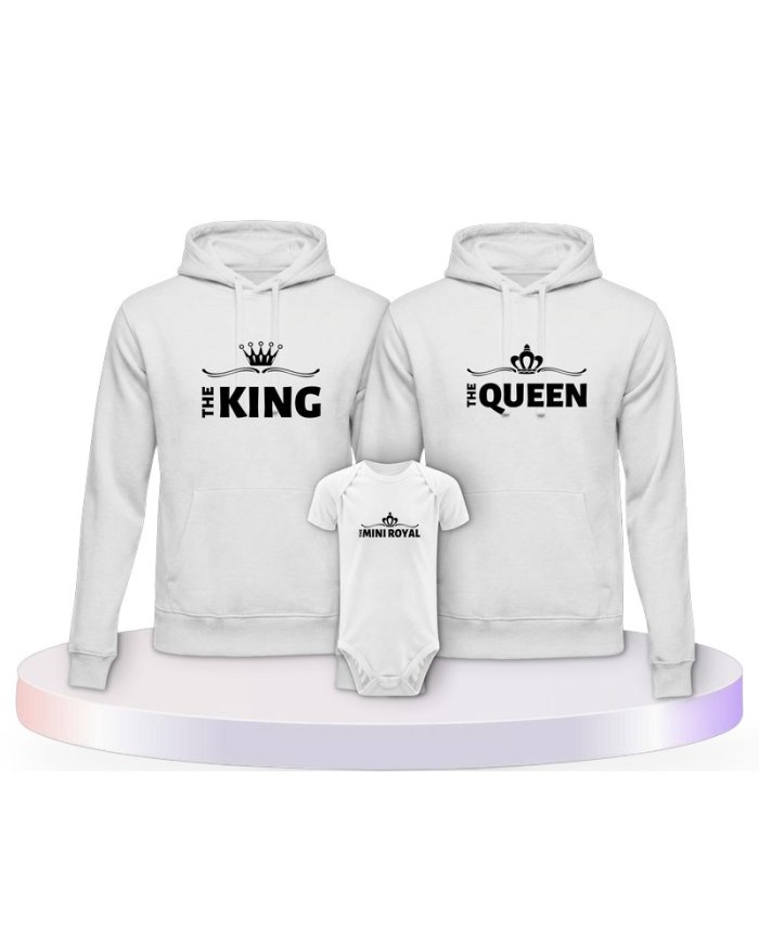 King Family Familienset Hoodies mit Babybody | Paarpulli