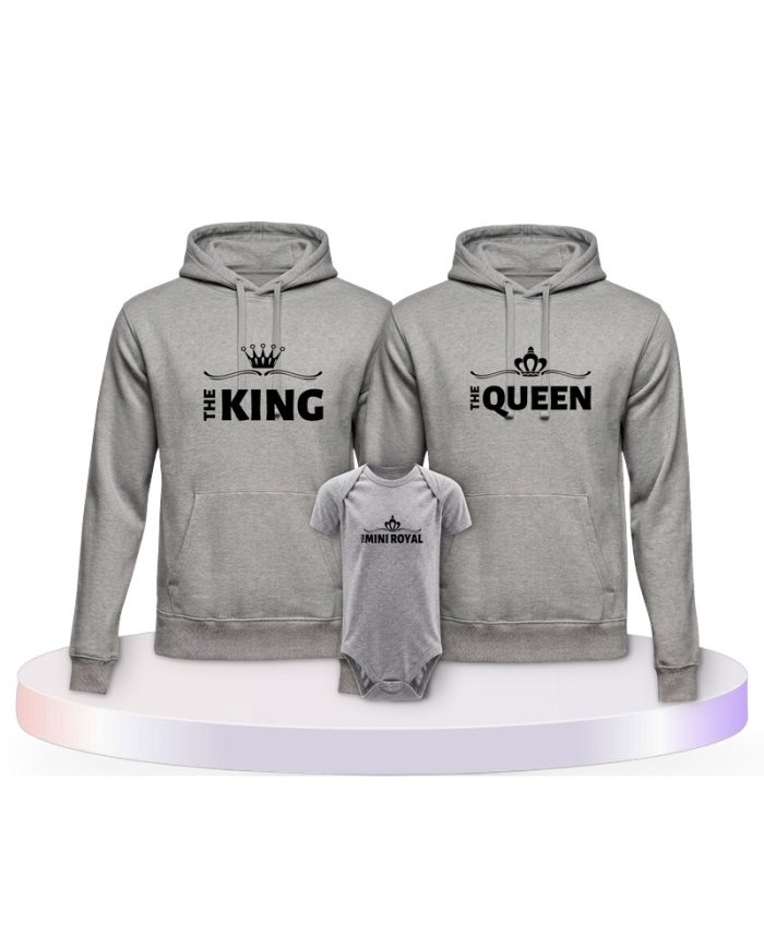 King Family Familienset Hoodies mit Babybody | Paarpulli