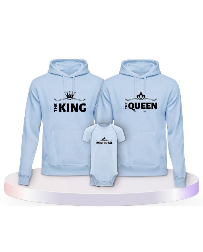 King Family Familienset Hoodies mit Babybody | Paarpulli