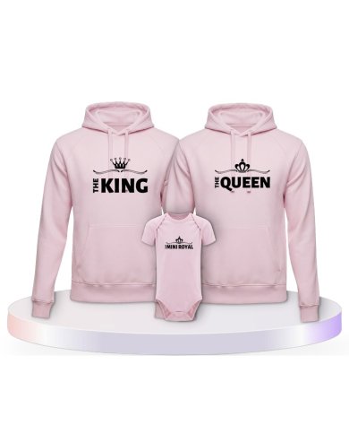 King Family Familienset Hoodies mit Babybody | Paarpulli