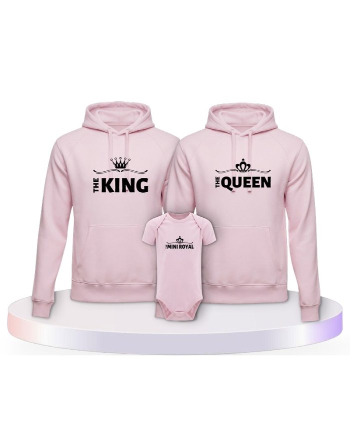 King Family Familienset Hoodies mit Babybody | Paarpulli