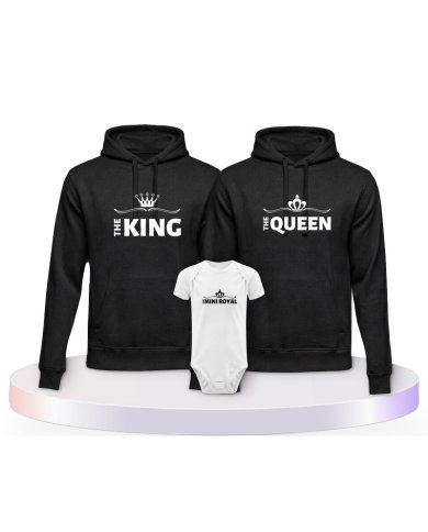 King Family Familienset Hoodies mit Babybody | Paarpulli