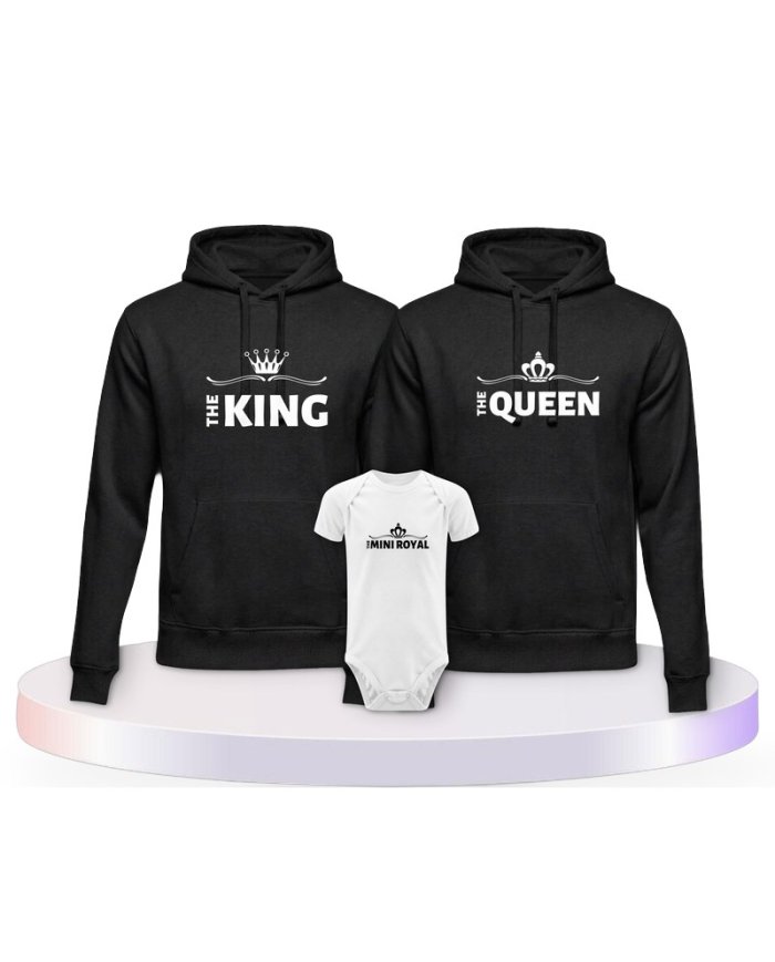 King Family Familienset Hoodies mit Babybody | Paarpulli