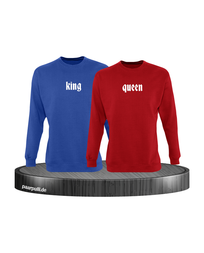 King Queen schlicht Sweater in blau rot