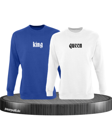 King Queen schlicht Sweater in blau weiß