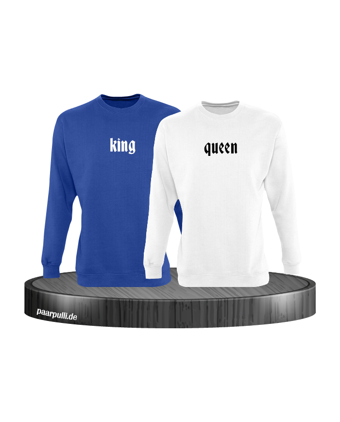 King Queen schlicht Sweater in blau weiß