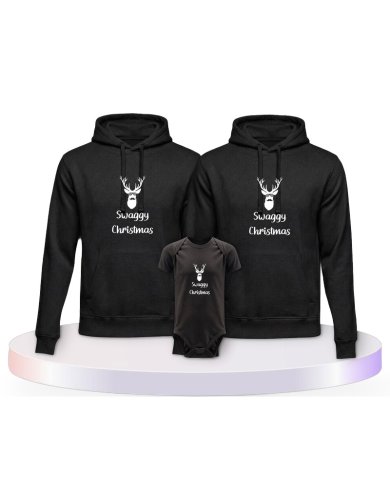 Swaggy Christmas Familienset Hoodies mit Babybody | Paarpulli