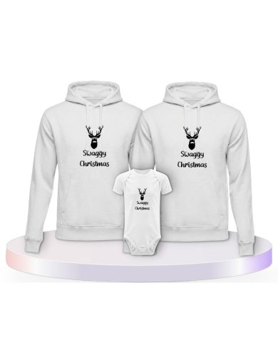 Swaggy Christmas Familienset Hoodies mit Babybody | Paarpulli