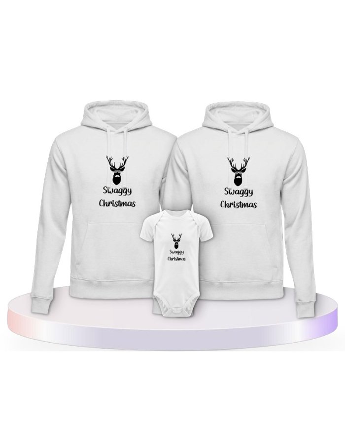 Swaggy Christmas Familienset Hoodies mit Babybody | Paarpulli