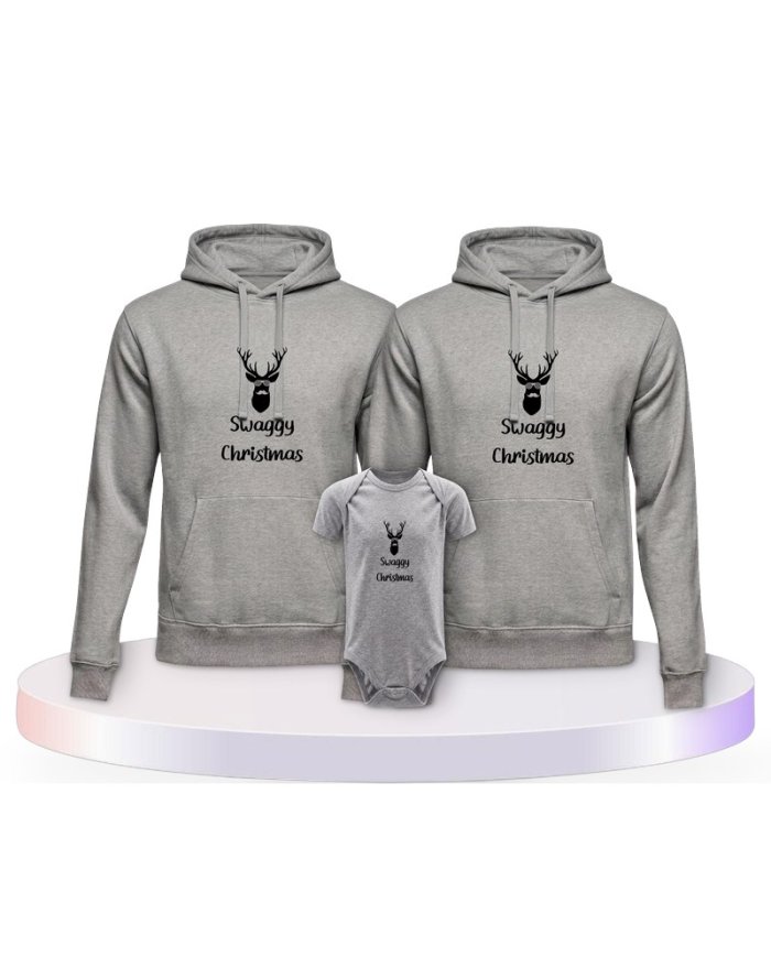 Swaggy Christmas Familienset Hoodies mit Babybody | Paarpulli
