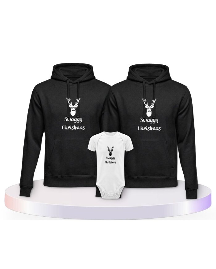 Swaggy Christmas Familienset Hoodies mit Babybody | Paarpulli