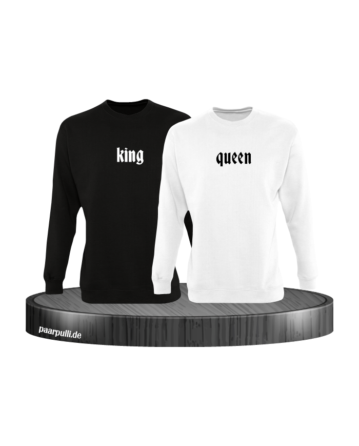 King Queen schlicht Sweater in schwarz weiß