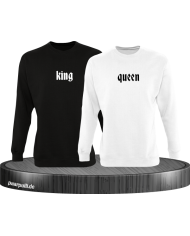 King Queen schlicht Sweater in schwarz weiß