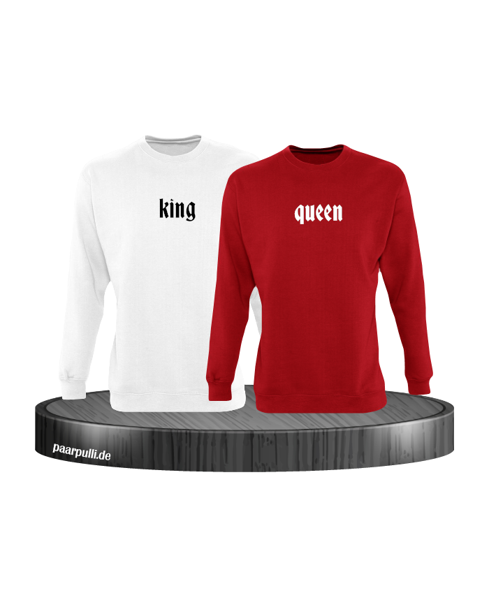 King Queen schlicht Sweater in weiß rot