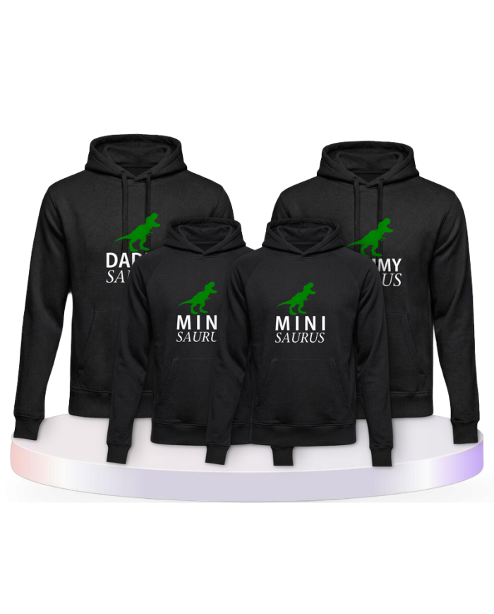Daddy Mommy und Mini Saurus als Familienset Hoodies | Paarpulli