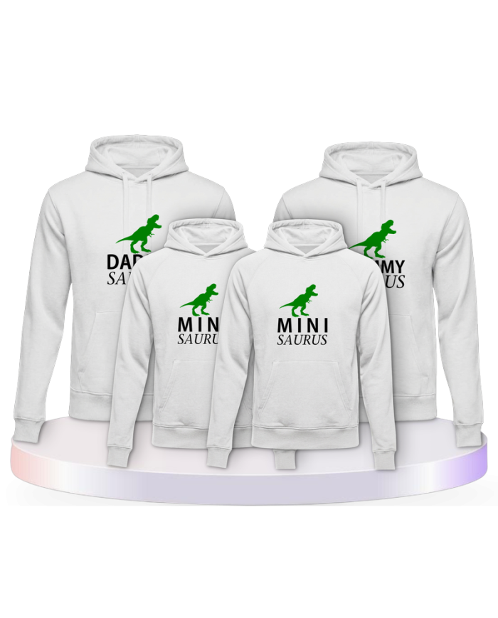 Daddy Mommy und Mini Saurus als Familienset Hoodies | Paarpulli