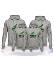 Daddy Mommy und Mini Saurus als Familienset Hoodies | Paarpulli