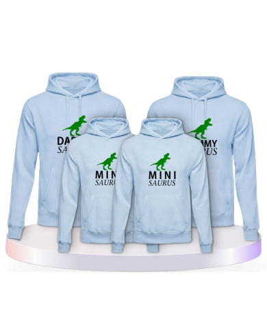 Daddy Mommy und Mini Saurus als Familienset Hoodies | Paarpulli