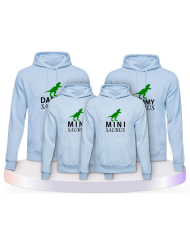 Daddy Mommy und Mini Saurus als Familienset Hoodies | Paarpulli