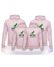 Daddy Mommy und Mini Saurus als Familienset Hoodies | Paarpulli