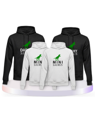 Daddy Mommy und Mini Saurus als Familienset Hoodies | Paarpulli