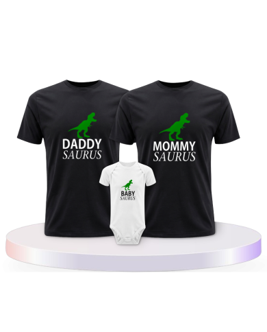 Daddy Mommy und Mini Saurus mit Baby Body Familien | Paarpulli