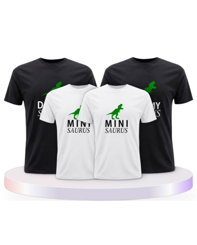 Daddy Mommy und Mini Saurus als Familienset T-Shirts | Paarpulli