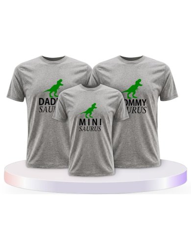 Daddy Mommy Mini Baby Saurus Familienset T-Shirts | Paarpulli