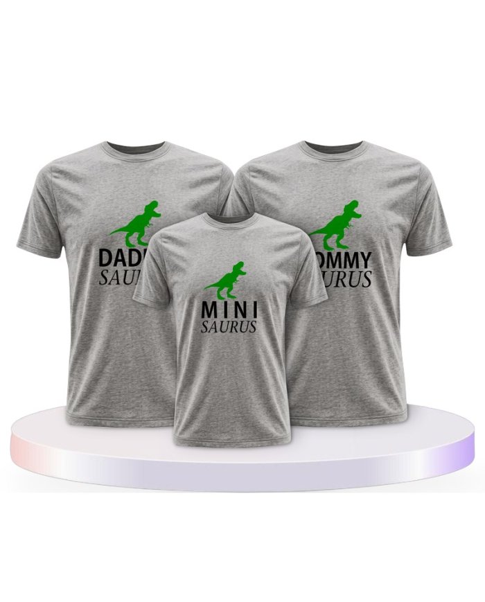 Daddy Mommy Mini Baby Saurus Familienset T-Shirts | Paarpulli