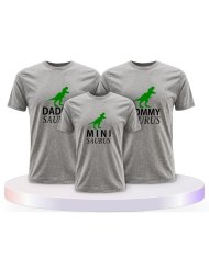 Daddy Mommy Mini Baby Saurus Familienset T-Shirts | Paarpulli