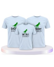 Daddy Mommy Mini Baby Saurus Familienset T-Shirts | Paarpulli