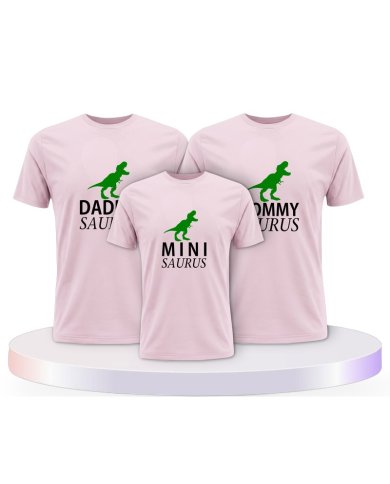 Daddy Mommy Mini Baby Saurus Familienset T-Shirts | Paarpulli