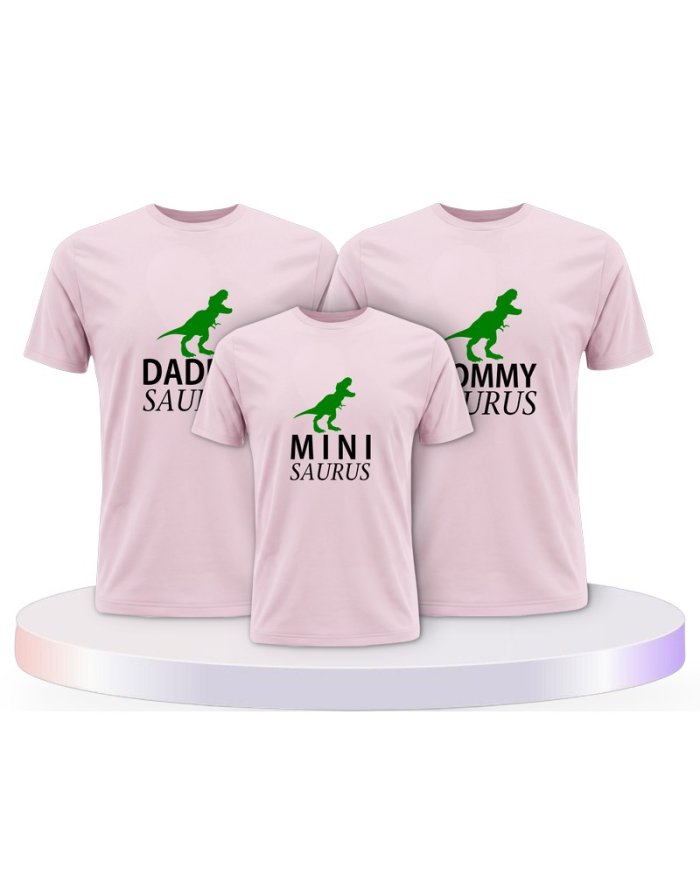Daddy Mommy Mini Baby Saurus Familienset T-Shirts | Paarpulli