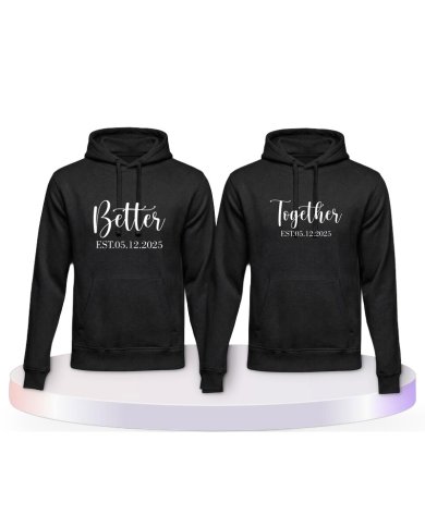 Better Together mit Wunschdatum Personalisiert Partner Hoodies |.