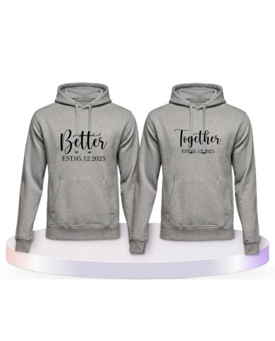 Better Together mit Wunschdatum Personalisiert Partner Hoodies |.