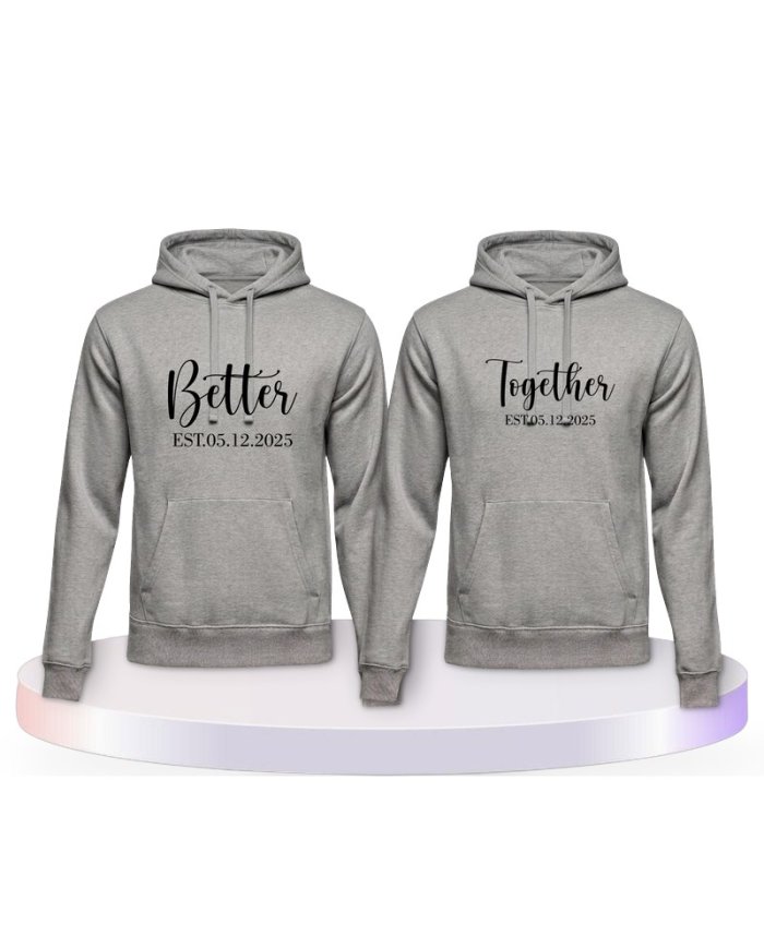 Better Together mit Wunschdatum Personalisiert Partner Hoodies |.